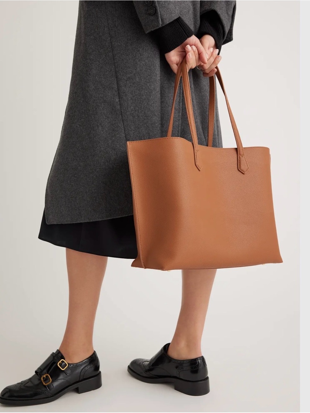 Classic Tan Leather Tote Bag